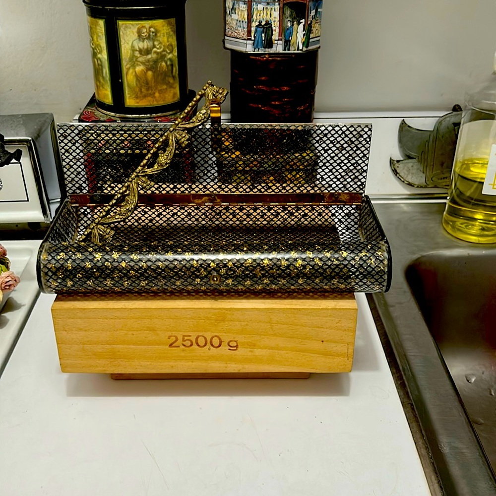 Mid-Century Gold and Black Clutch